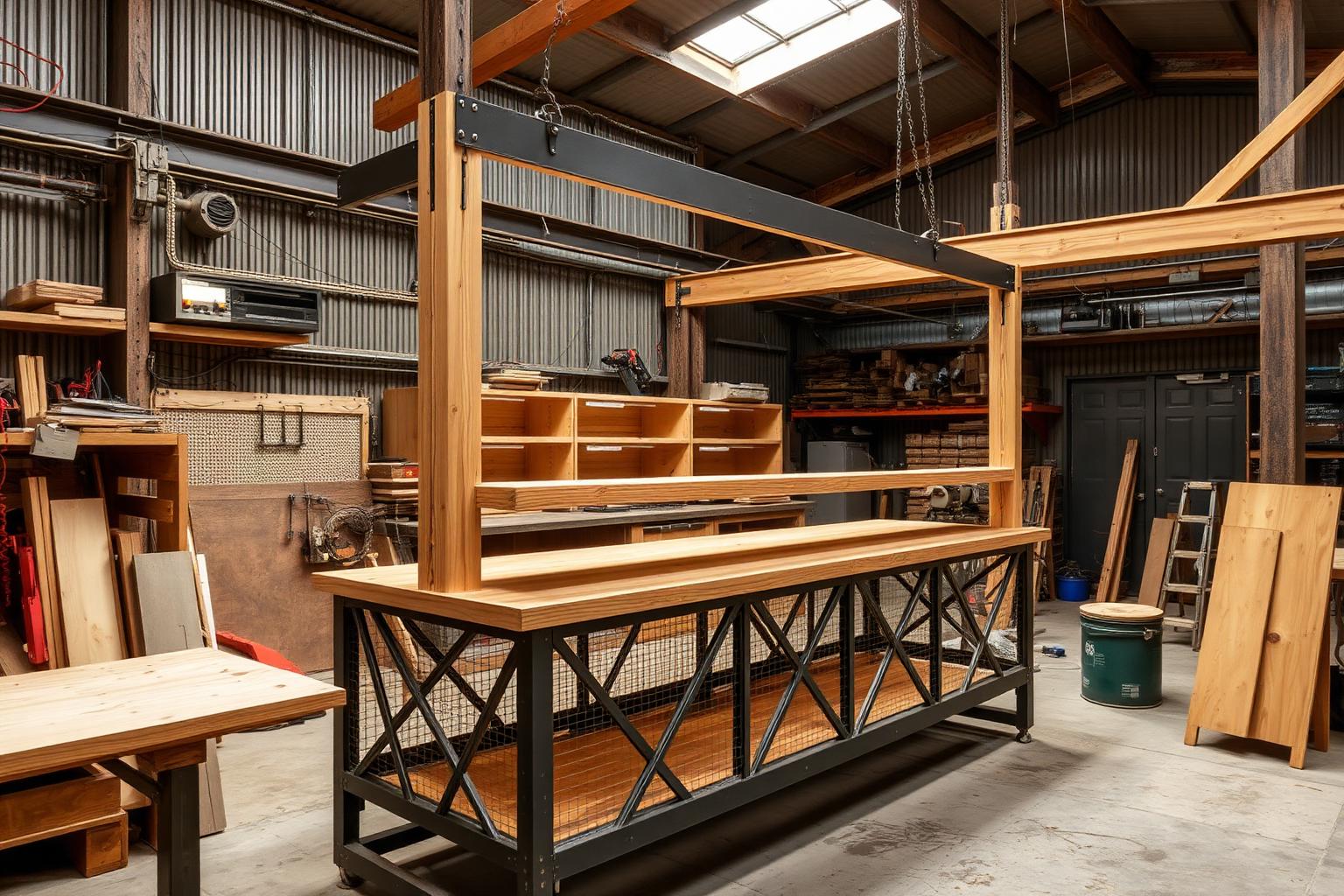 Metal and wood fabrication in the Weldholm workshop